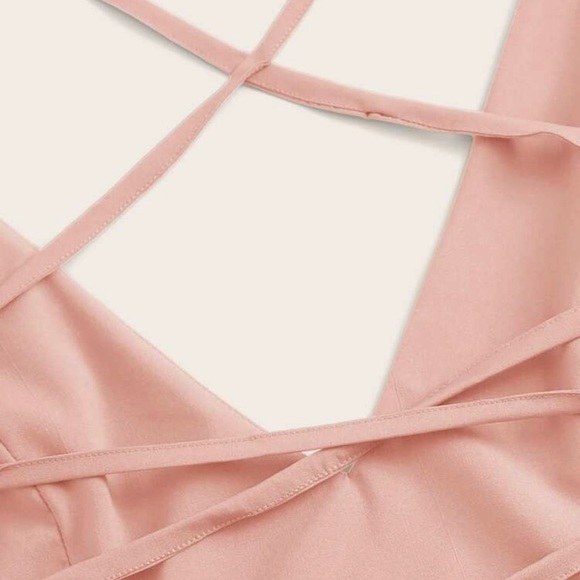 Sexy Pink Lace Up Crop Top - Picture 3 of 6